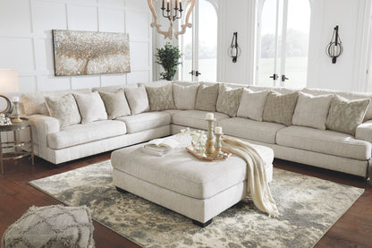 Rawcliffe - Oversized Accent Ottoman - Parchment