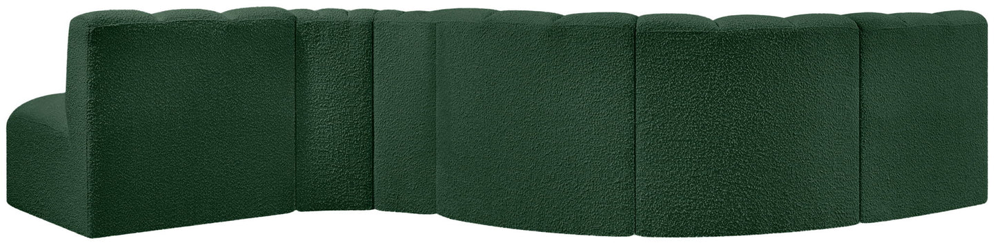 Arc - Boucle Fabric 6 Piece Curved Modular Sofa