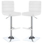Fresco - Upholstered Adjustable Bar Stool (Set of 2) - White
