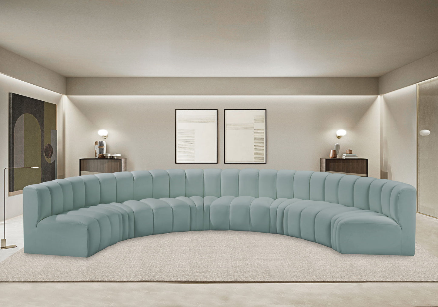 Arc - Faux Leather 8 Piece U-Shaped Modular Sofa