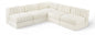 Rummi - Armless Velvet Performance Fabric Upholstered 5 Piece Modular Sectional