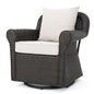 Amaya - Outdoor Swivel Rocker Chair With Water Resistant Cushions - Brown / Beige