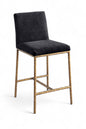 Reeves - Chenille Fabric Upholstered Counter Stool (Set of 2) - Gold Base