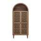 Tall Kitchen Pantry Cabinet With Hollow Carved Doors Adjustable Shelves Versatile Storage Cabinet For Kitchen - Walnut