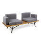 Outdoor Sofa With Cushions And Iron Legs - Dark Gray
