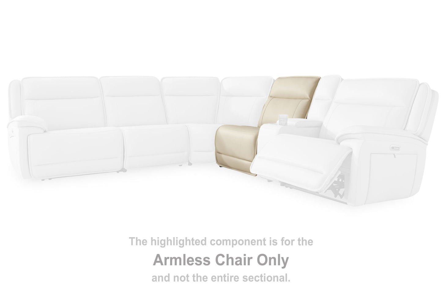 Double Deal - Armless Chair - Almond