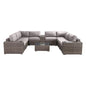 Modern Patio Rattan Sectional Set With Cushions