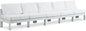 Nizuc - Outdoor Patio 5 Seat Modular Armless Sofa With White Frame