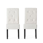 Carter - 5 Tuft Dining Chair With Button Tufted Backrest And Espresso Legs - Ivory