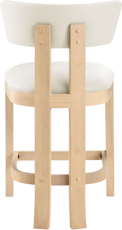 Lavrin - Vegan Leather Counter Stool (Set of 2) - Natural Base