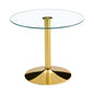 Modern Minimalist Round Dining Table With Glass Top