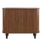 Fluted Liquor & Coffee Bar Cabinet With 6 Wine Racks And 3 Glass Holders
