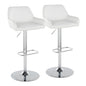Daniella - Contemporary Adjustable Barstool With Swivel With Rounded Rectangle Footrest (Set of 2)