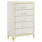 Chesney - 5 Drawer Chest With Trim - White