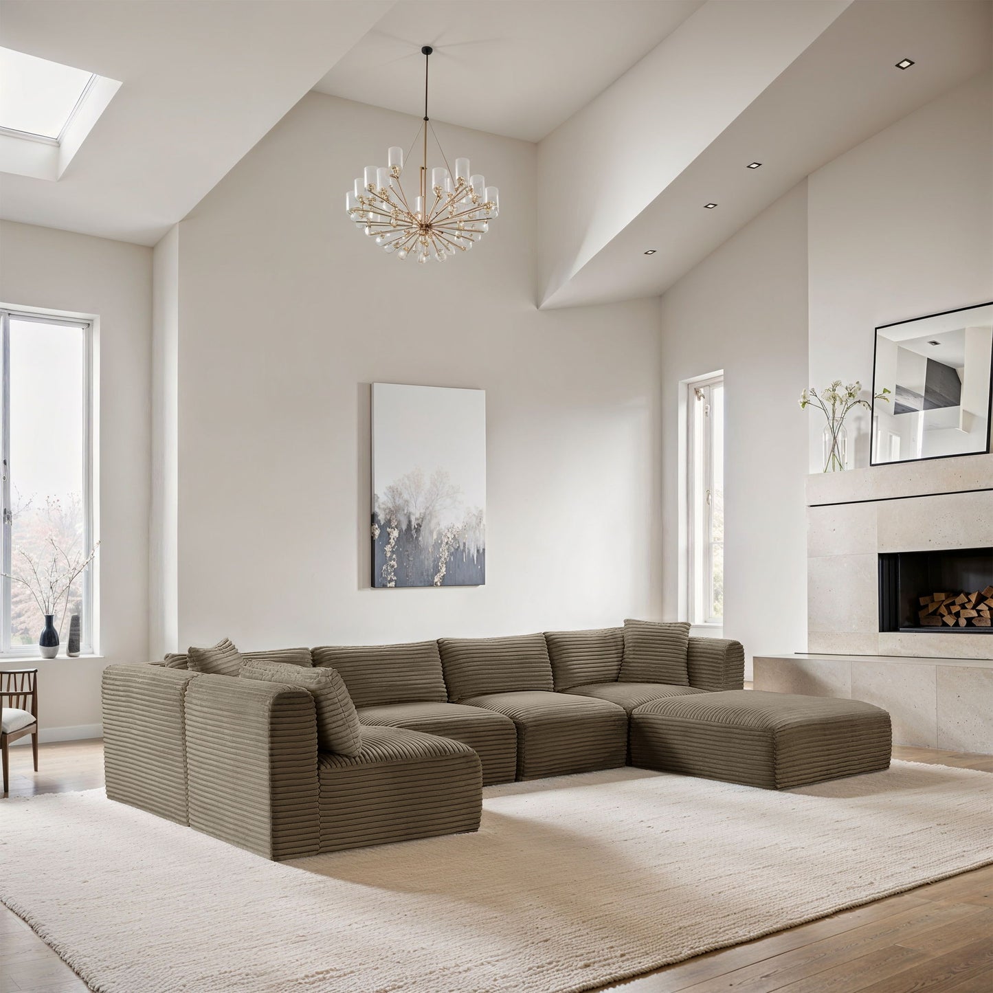 Shaggy - Fabric 6 Piece Modular U-Shaped Sectional