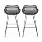 Outdoor Rattan Bar Chair With Metal Legs