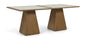 Atrium - Glass Top And Wood Base Dining Table