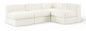 Rummi - Armless Velvet Performance Fabric Upholstered 4 Piece Modular Sectional