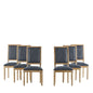 French Country Style Dining Chair With Upholstered Seating And Fluted Legs