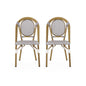 Outdoor Rattan And Aluminum French Bistro Chair Set