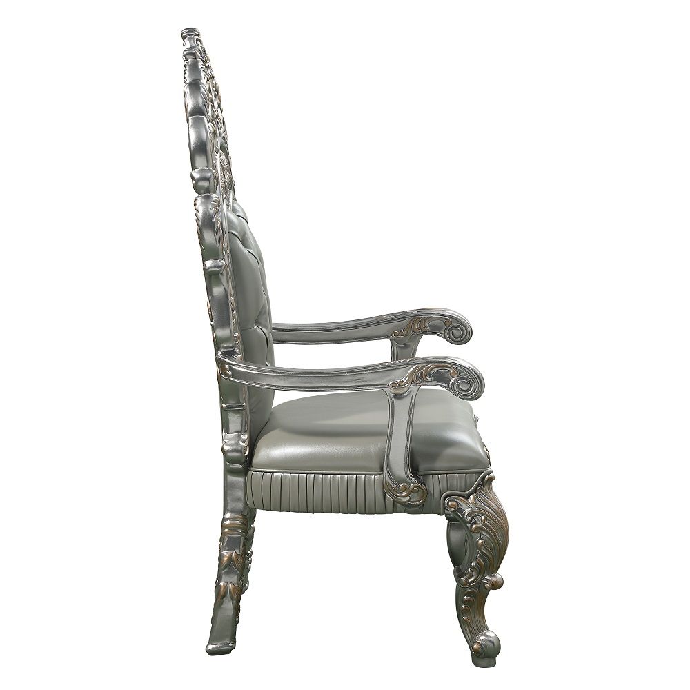 Sandoval - Arm Chair (Set of 2) - Beige Synthetic Leather & Champagne