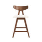 Mid Century Modern Counter Stool With V Shape Frame And Upholstered Seating