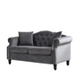 2 Seater Chesterfield Sofa With Rolled Arms And Nailhead Trim For Living Room