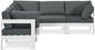 Nizuc - Outdoor Patio 5 Piece Modular Sectional With White Frame