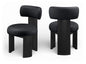 Atelier - Vegan Leather Upholstered Dining Chair (Set of 2) - Black Frame
