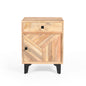 Solid Wood Vintage Nightstand With Handcrafted Detailing - Natural