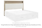 Calmoro - King/California King Upholstered Panel Bookcase Headboard - Gray