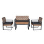 4 Piece Patio Furniture Set With Acacia Wood Table Top And Cushions
