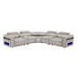Nova - Sectional With Bluetooth Speaker, LED And Lifting Wine Cabinet