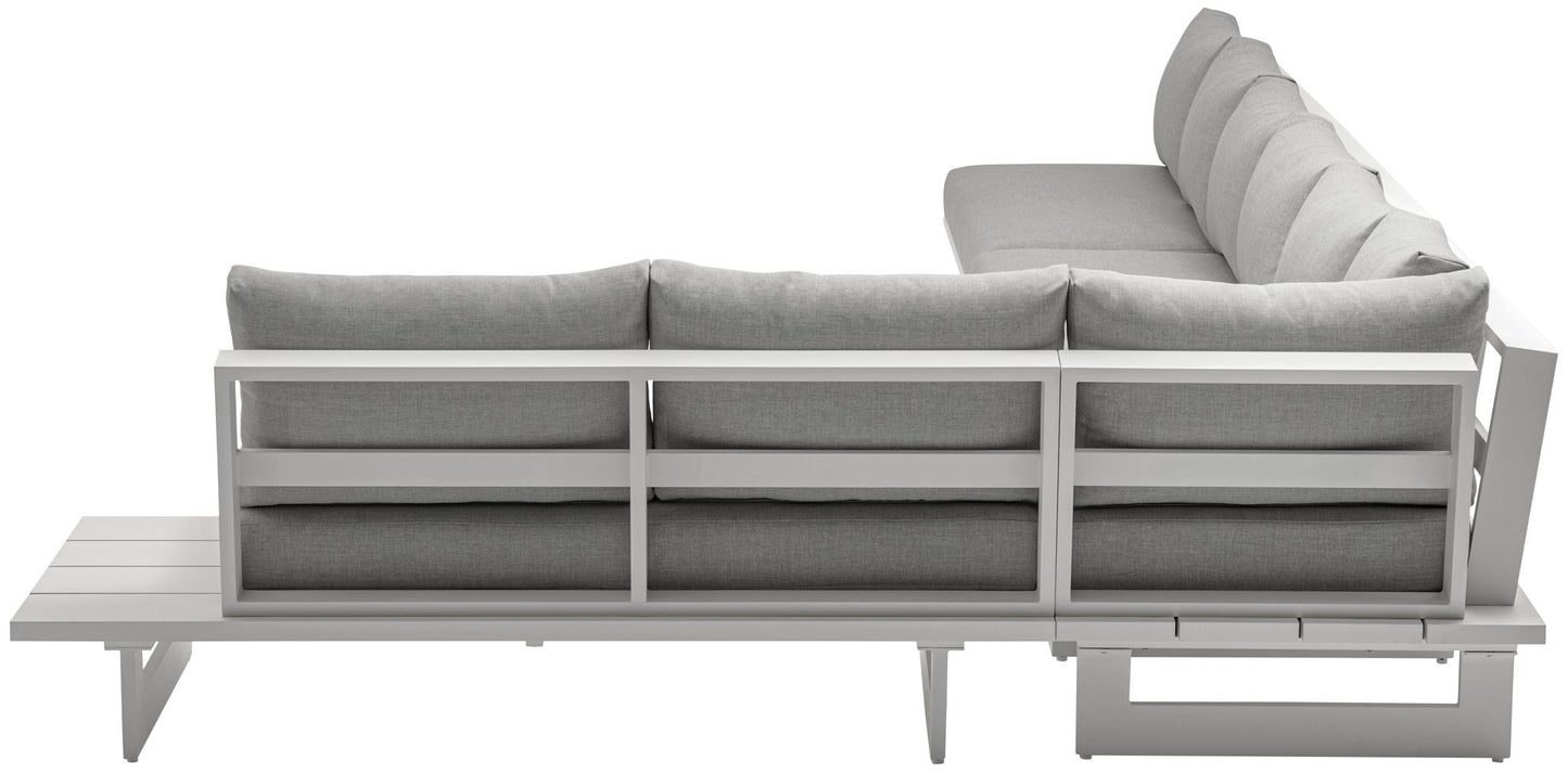 Maldives - 6 Piece Water Resistant Outdoor Patio Modular Sectional With White Base