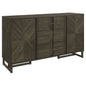 Glenmoor - 3 Drawer Server With 2 Cabinets - Dark Gray