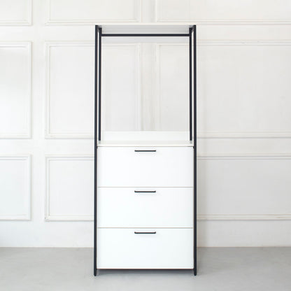 Fiona - Contemporary Wood And Metal Walk In Closet With Drawers