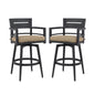 Outdoor Swivel Bar Chairs, 360 Degree Rotation, Ergonomic Backrest (Set of 2)