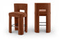 Zuno - Velvet Performance Fabric Upholstered Bar Stool (Set of 2)