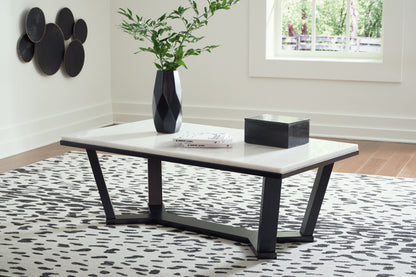 Fostead - Rectangular Cocktail Table - White / Espresso
