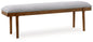 Lyncott - Large Upholstered Dining Room Bench - Gray / Brown
