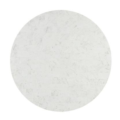 Kala - Round Dining Table With Marble Top - Natural Marble Top & Oak