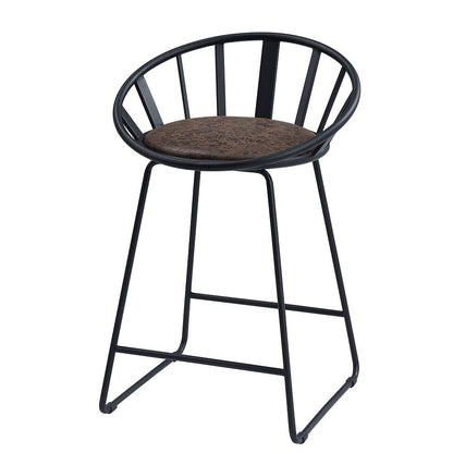 Zudora - Counter Height Chair (Set of 2) - Synthetic Leather & Black