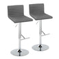 Mason - Contemporary Adjustable Barstool & Swivel With Straight T Footrest (Set of 2)