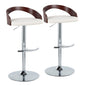 Grotto - Contemporary Adjustable Barstool & Swivel With Rounded T Footrest (Set of 2)