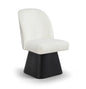 Marlowe - Linen Textured Fabric Upholstered Swivel Dining Side Chair - Stained Black