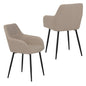 Dining Chair With Backrest And Wide Seat (Set of 2) - Beige