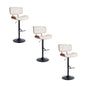 Lombardi - Mid Century Modern Adjustable Barstool With Swivel With Straight T Footrest (Set of 3)