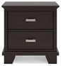 Covetown - Two Drawer Night Stand - Dark Brown