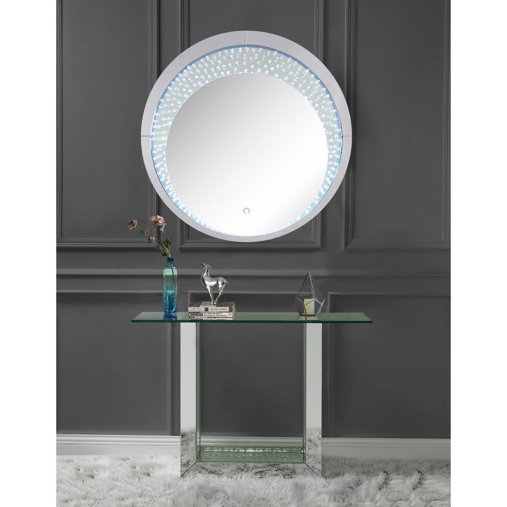 Nysa - 46" Console Table - Mirrored & Faux Crystals