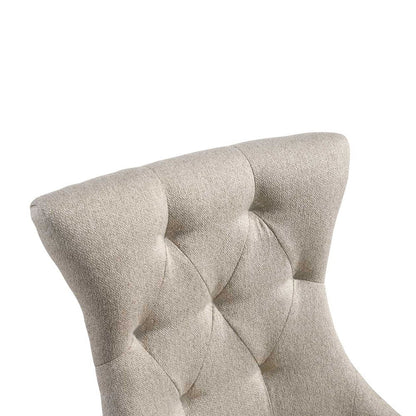 Gabrian - Side Chair (Set of 2) - Two-Tone Beige Fabric & Reclaimed Gray